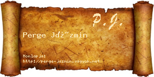 Perge Jázmin névjegykártya